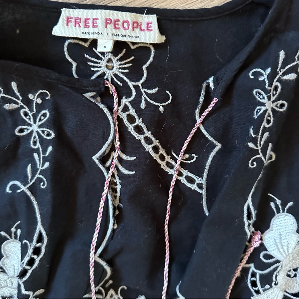 Free People Valencia Bed Jacket Embroidered Rare! S - Picture 7 of 8